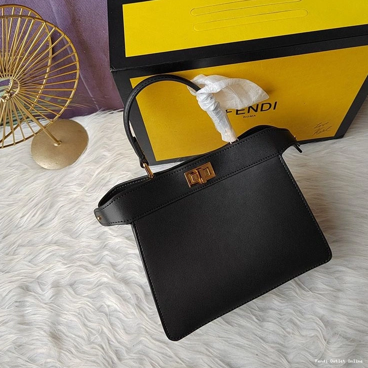 Cheap Petite Leather Fendi Black In ISeeU Peekaboo Bag Nappa 0812